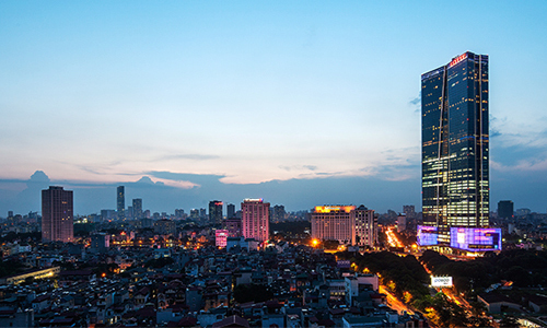 The Lotte Hotel Hanoi stands high in the city's Ba Dinh District. Photo courtesy of Lotte